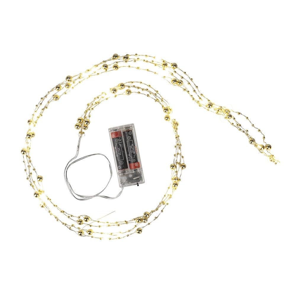 Ideen Mit Herz Catena Luminosa LED A Foglie Dorate – 1,8 M, 100 LED, A Batteria, Con Timer, Per Decorazioni Autunnali E Natalizie - 3