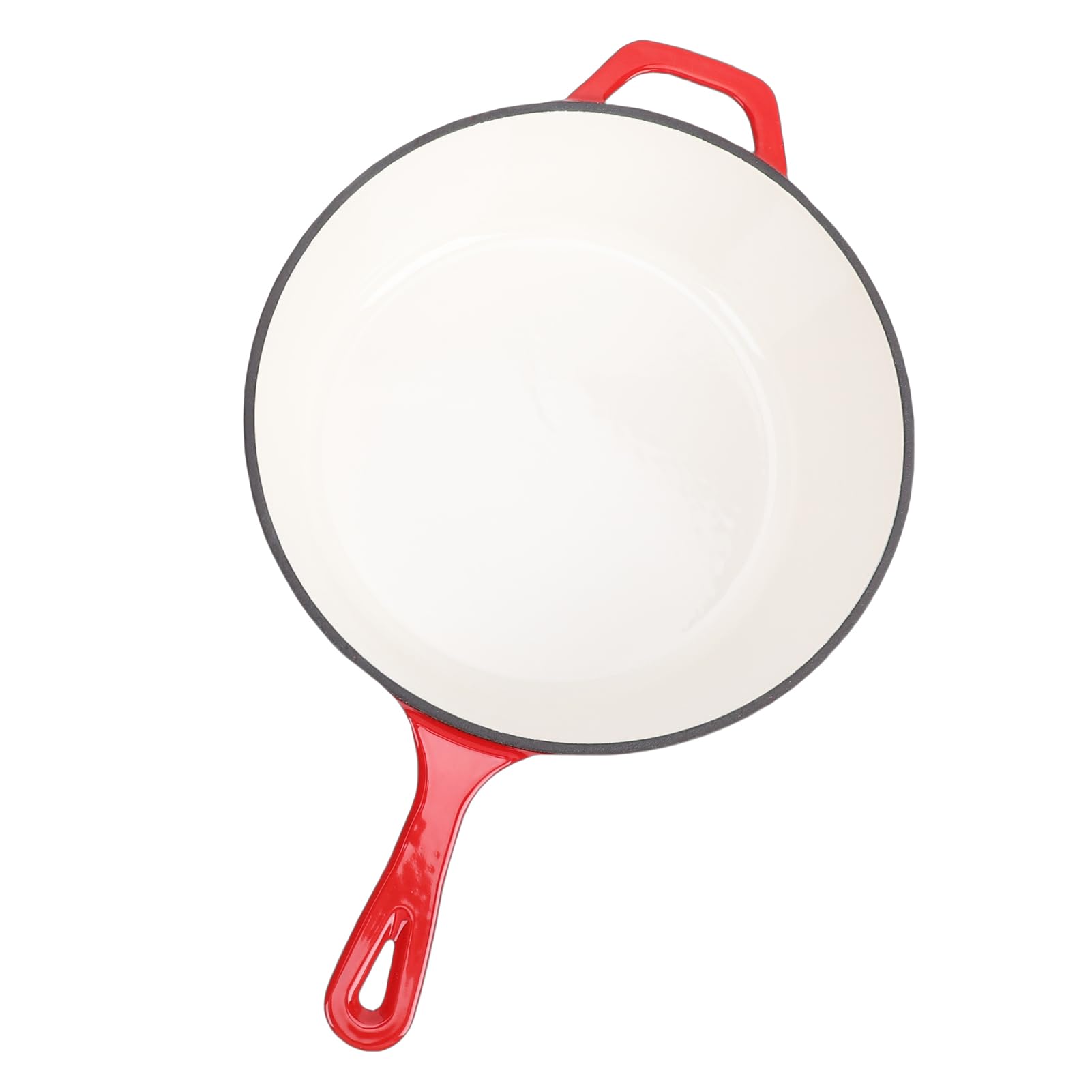 Cryfokt Horno Holandés, Cazuela de Hierro Fundido Versátil 2 en 1 de 4 Cuartos de Galón, Sartén Esmaltada con Tapa Incluida para Hornear Estofados, Asar, Apto para Horno