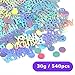 540 PCS Happy Birthday Confetti, Iridescent Party Confetti Glitter Table Scatter Iridescent Party Decorations for DIY Arts Crafting Baby Shower Birthday Parties