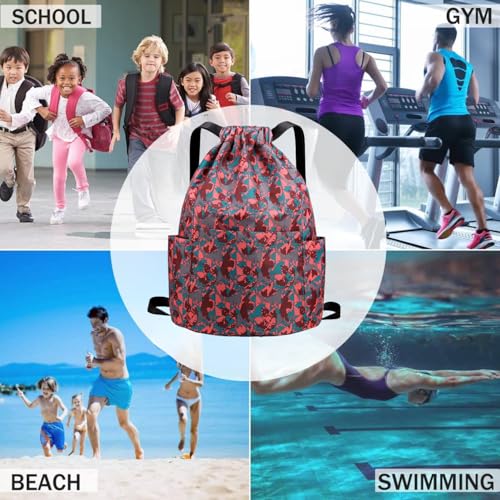 Image of MOCA Drawstring Gym Sports Backpack Lightweight Multipurpose Daypack Travel School College Daily Storage Carry Suitable Men Women Kids Adults Fitness Accessory