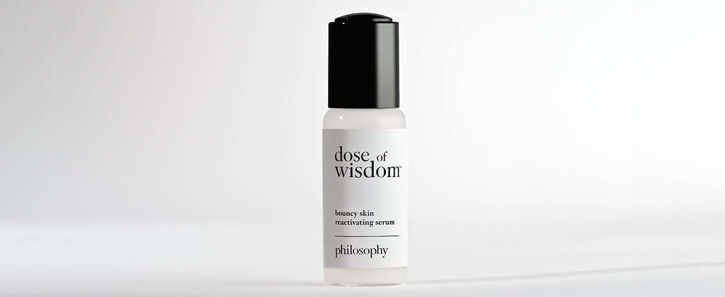 philosophy dose of wisdom bouncy skin reactivating facial serum - with hyaluronic acid, vitamin C & a patented vitality booster - delivers skin that is bouncy, plumped & radiant in one week