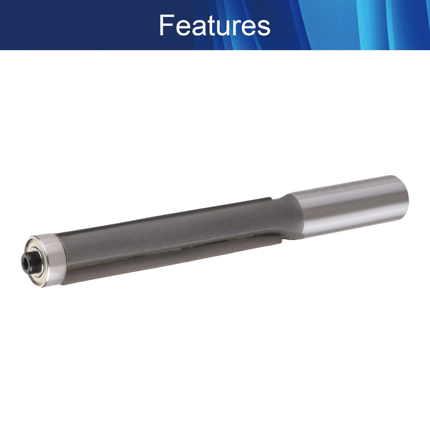 Wenheww Flush Trim Router Bit, 1/2 Inch Shank x 1/2 Inch Cutting Diameter x 2-1/2 Inch Cutting Depth, Premium Carbide Flush Straight Cut Trim Router Bit for Woodworking Milling Cutter Tool, 4Pcs