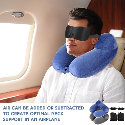 Sintuff-2-Pack-Inflatable-Travel-Neck-Pillow-Airplane-GrayBlue