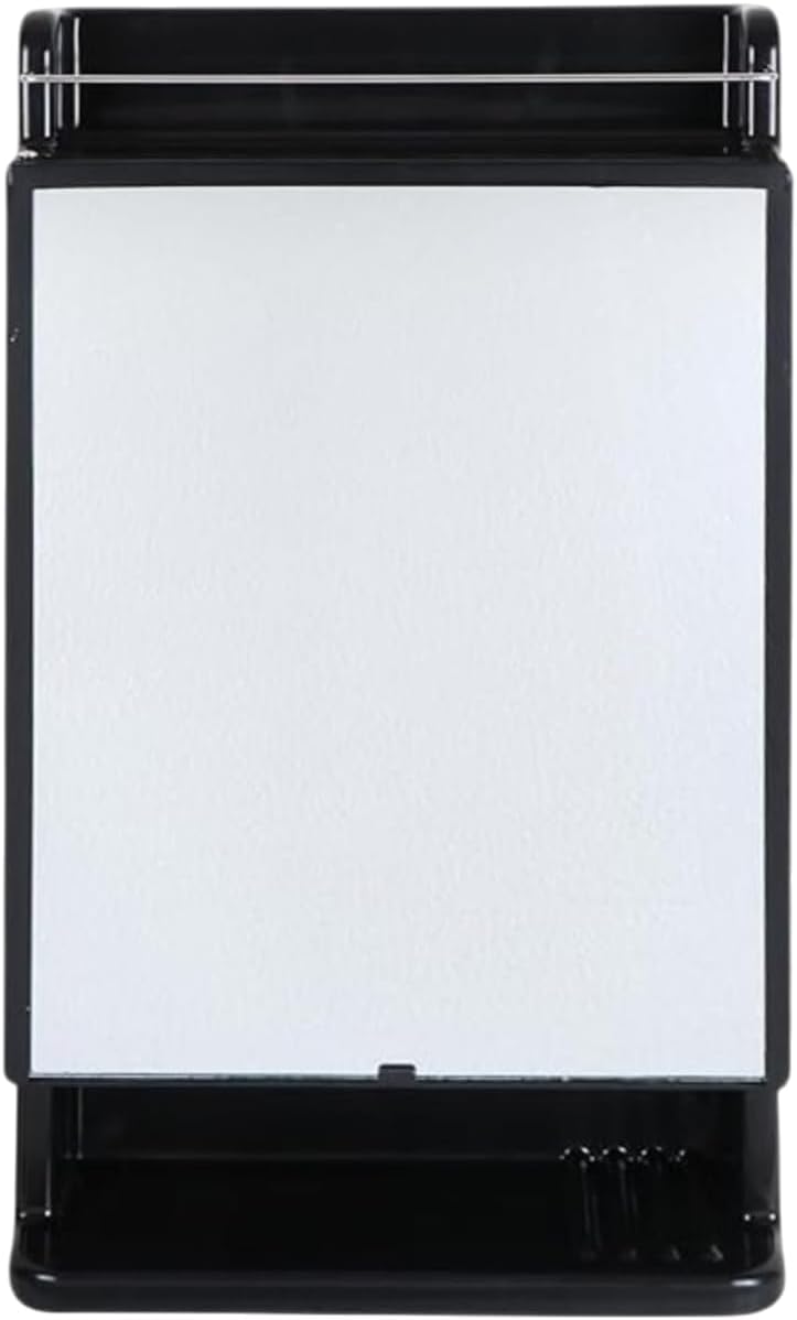 BRANCO Bathroom Cabinet with Mirror | Storage Organiser | Strong Plastic Bathroom Shelves Wall Mounted | Mirror Cabinet (Black)