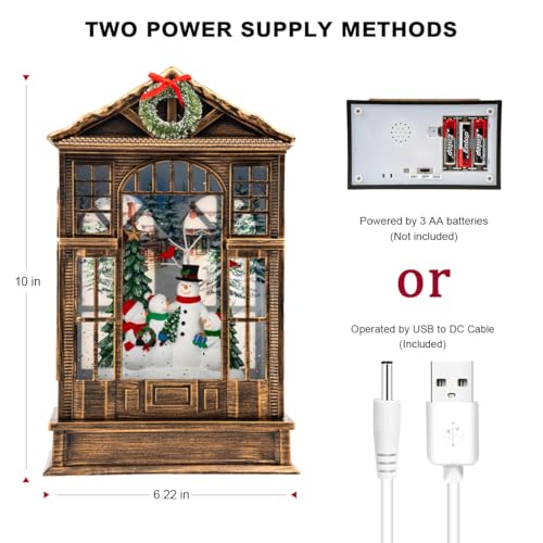 image for Xindian Christmas Snow Globe Swirling Glittering Snowman Choir Manger 