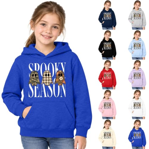 Unisex Kids Halloween Hoodies Spooky Season Ghost Print Fall Sweatshirt - image 1