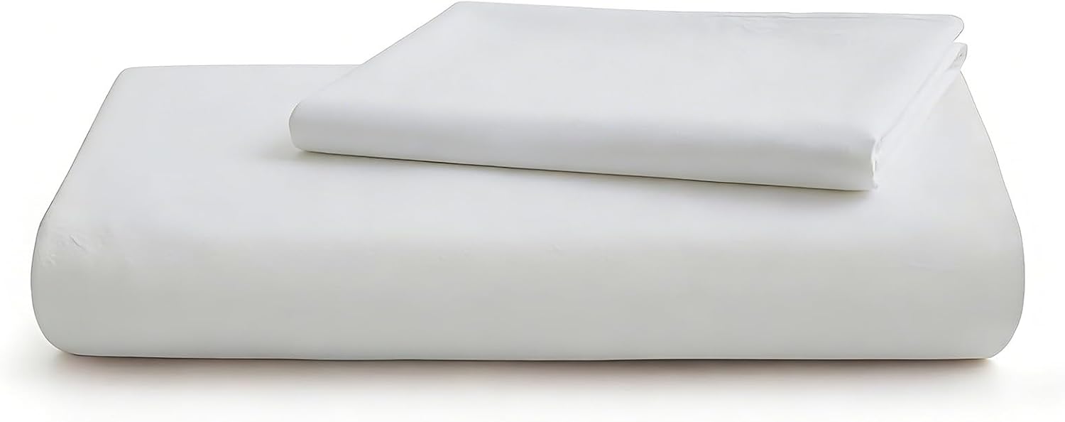 LOVQUE 100% Washed Cotton Duvet Cover Twin Size, Linen-Like Textured White Fade-Resistant Natural Bedding Set (No Comforter), 68x90 Inches
