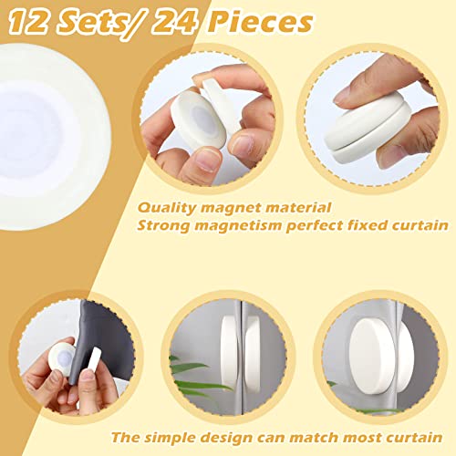 Jetec Shower Curtain Weights 0.6 Pounds Round Magnetic Drapery Weights Tablecloth Magnets Bottom No Sew Curtain Weights Waterproof Magnetic Curtain Weights for Shower Curtain(White - Image 2