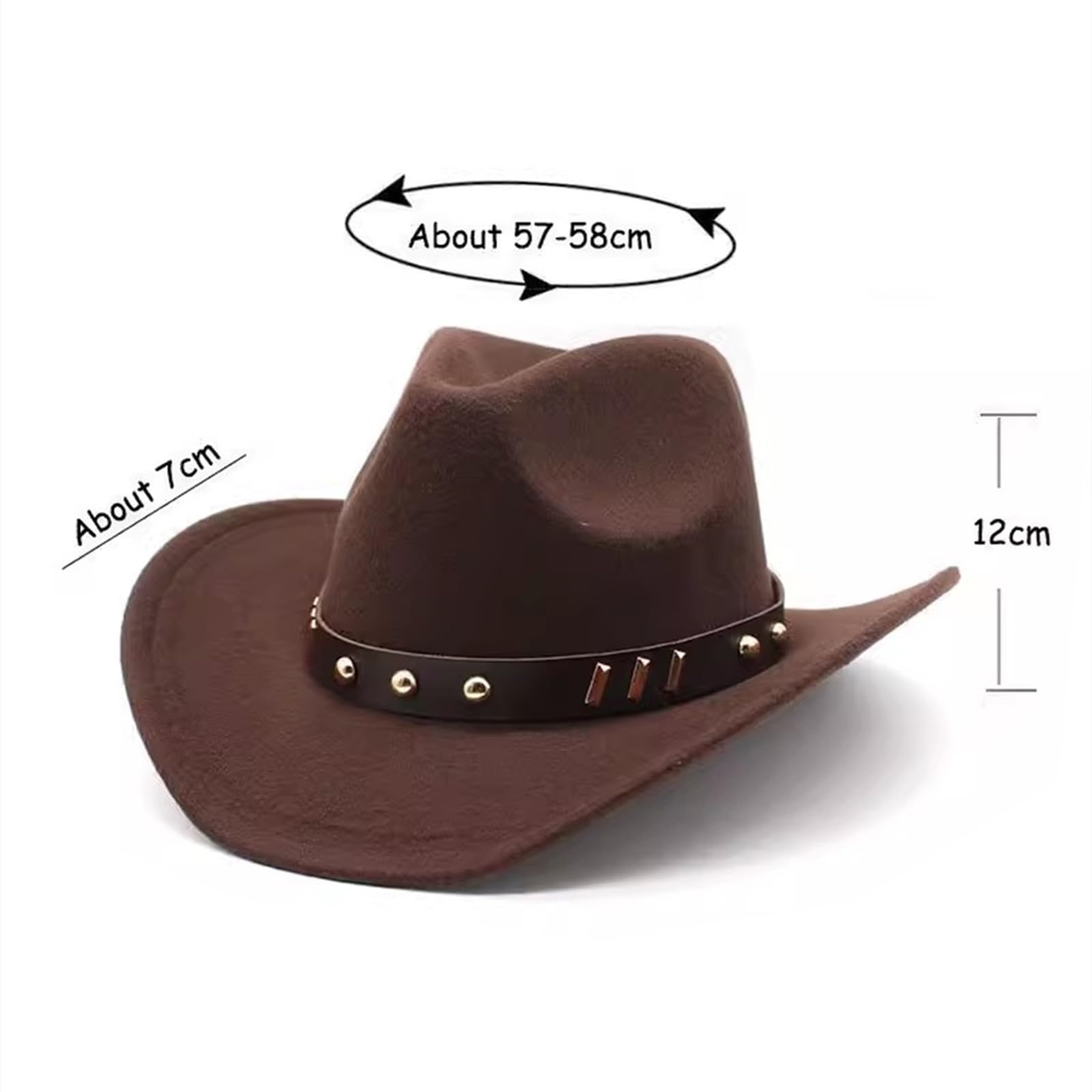 Cappello da Cowboy Cappello da Cowboy Vintage con Cintura Occidentale, Cappello in Tweed, a Bombetta, for Esterni per Uomo e Donna
