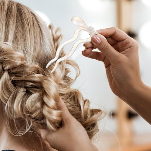 Pinces à chignon en acétate et épingles à cheveux françaises ondulées - 2