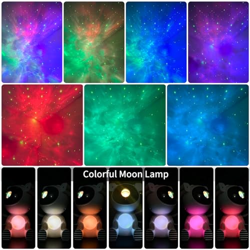 Astronaut Galaxy Projector, Star Projector with Timer and Remote, Night Light with Moon Lamp, LED Nebula Lamp for Kids Adults, Room Decor Gift (Black)