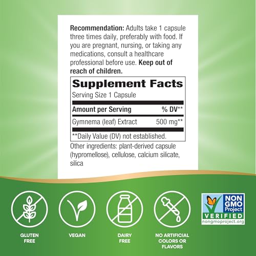 Nature's Way Gymnema Premium Extract, 500 mg per Serving, 60 ct - image 5