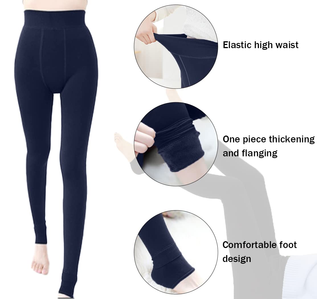 Rayson Leggings Donna Invernali Termici Leggings Elasticizzato Sport Casual Caldi Pantaloni Collant da Donna con Interno in Pile Leggings a Vita Alta Fodera in Caldo Velluto Lunghi