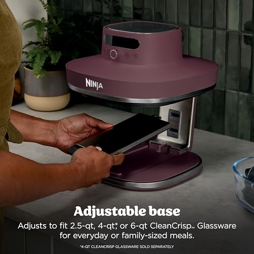 Image of Ninja Crispi Pro 6-in-1 Glass Air Fryer | 450F, Nontoxic, 6qt & 2.5qt Containers & Lids | Microwave, Freezer, Dishwasher Safe | Max Crisp, Air Fry, Bake, Roast, Recrisp, Dehydrate | Cherry, AS101RD1