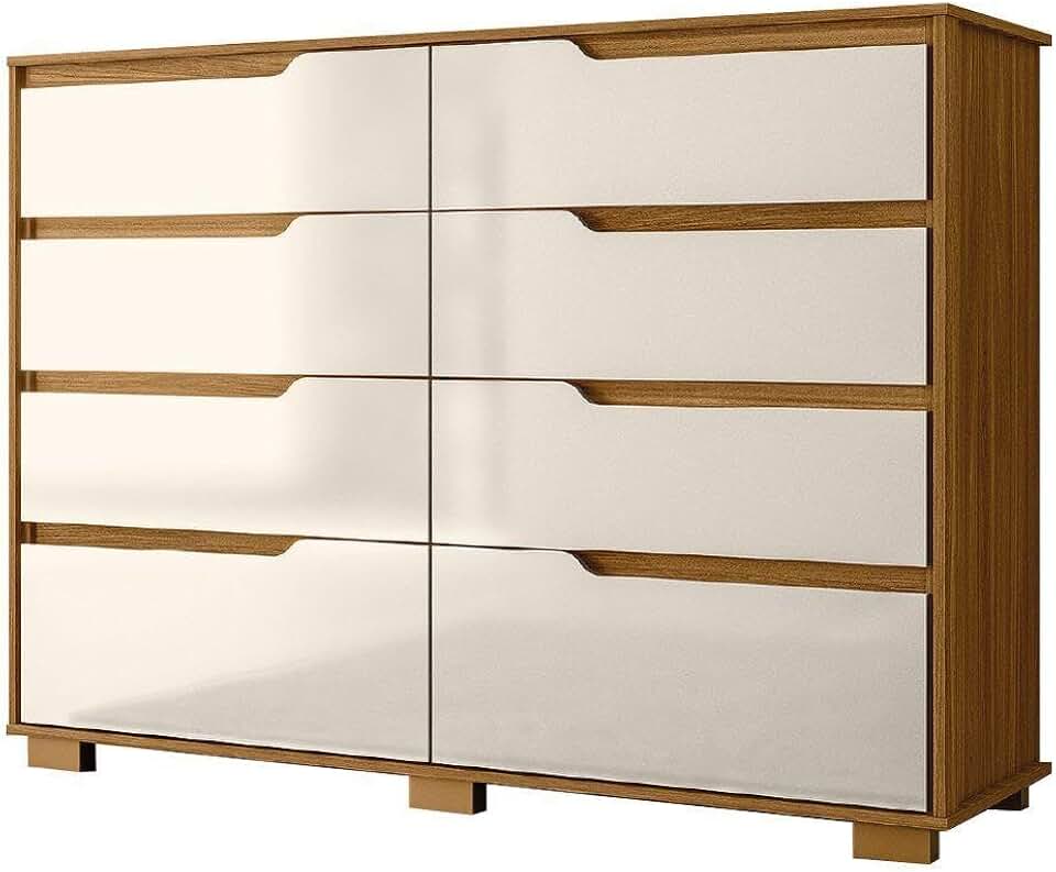 Cômoda 8 Gavetas Geórgia Freijó/Off White Moval