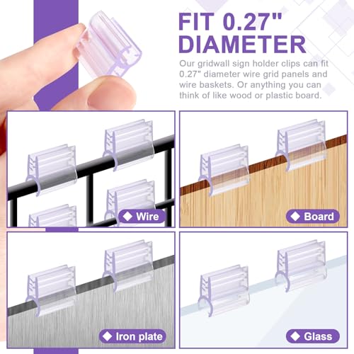 Sbyure SE305 Gridwall Sign Holder Clip 60 Pack Grid Display Card Holder Grip Gridwall Accessories Gridwall Sign Clip thumb #3