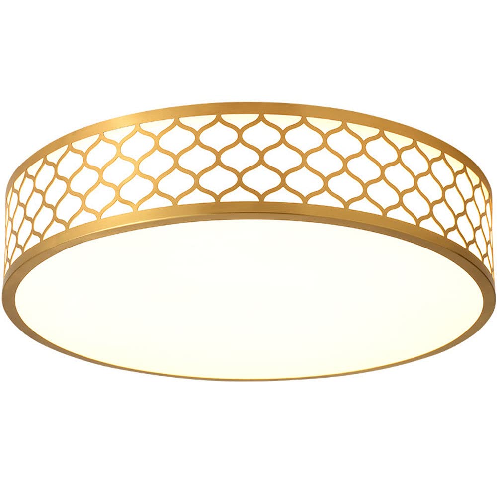 Plafonnier LED en laiton de 2 pouces lustre minimaliste or moderne