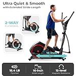 Sunny Health & Fitness Elliptical Machine with Extended Stride, Ultra Quiet 300 lbs Capacity Cross Training Cardio Fully Body Exercise for Home, Sunny Fit App Access, Optional 12" or 16" Stride Length - Image 4