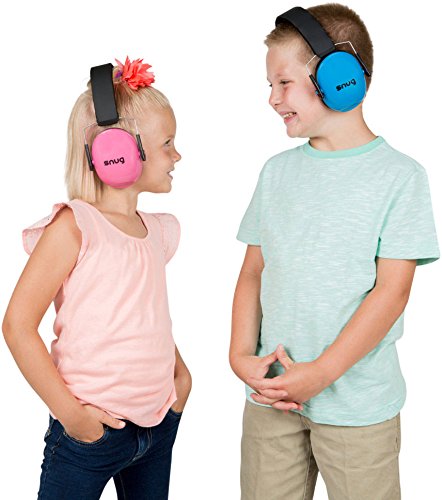 Snug Kids Earmuffs/Hearing Protectors – Adjustable Headband Ear Defenders For Children and Adults (Red)