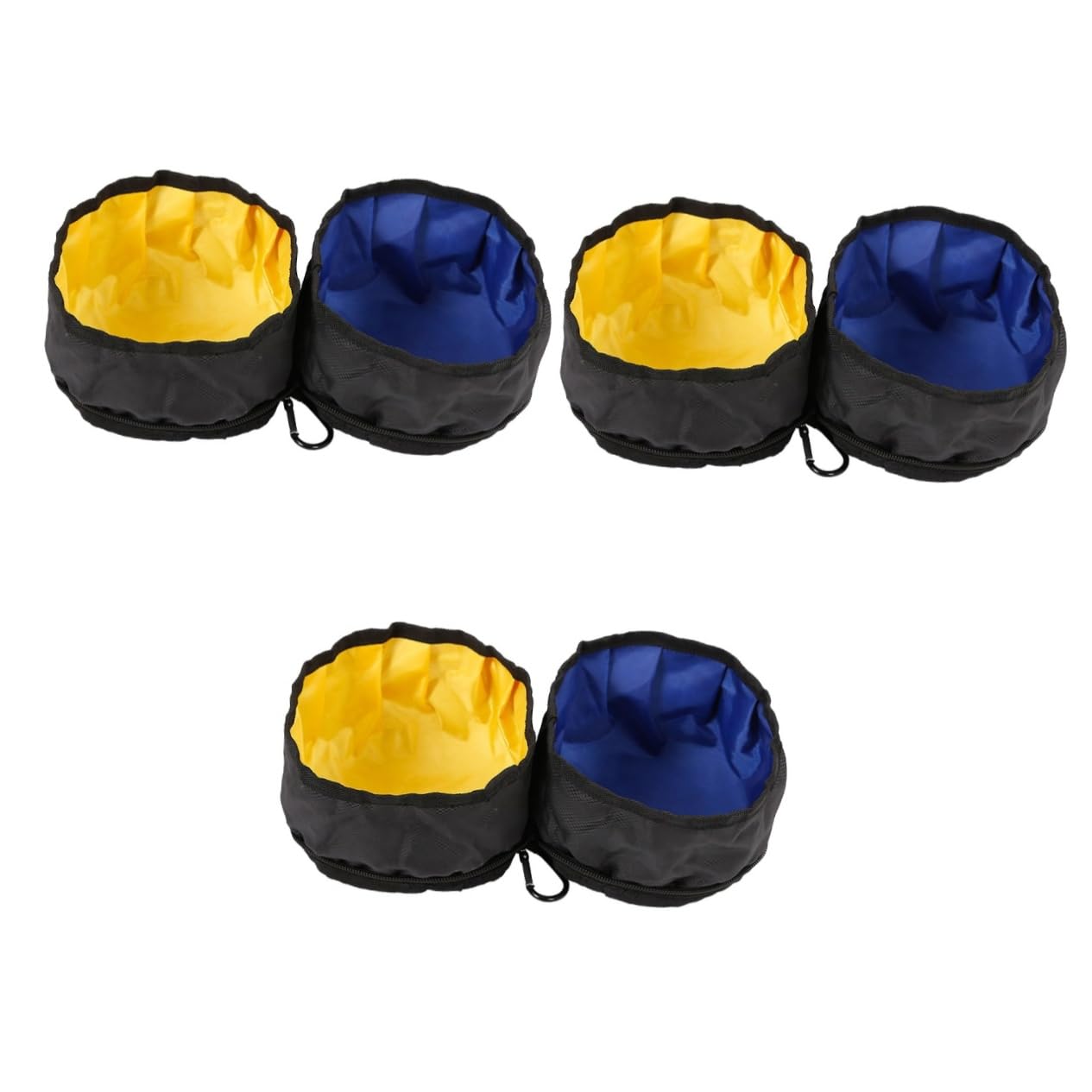 minkissy Lot De 3 Gamelles De Capacité pour Animaux De Compagnie avec Fermeture Éclair Idéales pour Les Voyages en Plein Air