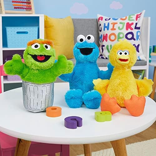 Sesame Street 8-inch Plush Set: Cookie Monster, Big Bird, Oscar - Sustainable Stuffed Toys for Ages 18 Months+ by Just Play