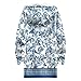 FlekmanArt Womens Zip Up Hoodies Oversized Retro Print Tunic Sherpa Sweatshirts Winter Hooded Soft Fleece Jacket with Pockets Blue