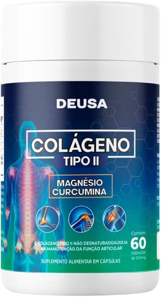 Colágeno Tipo II + Magnésio + Vitaminas | Suporte para Joelhos e Articulações | Mobilidade e Conforto | 60 Cápsulas