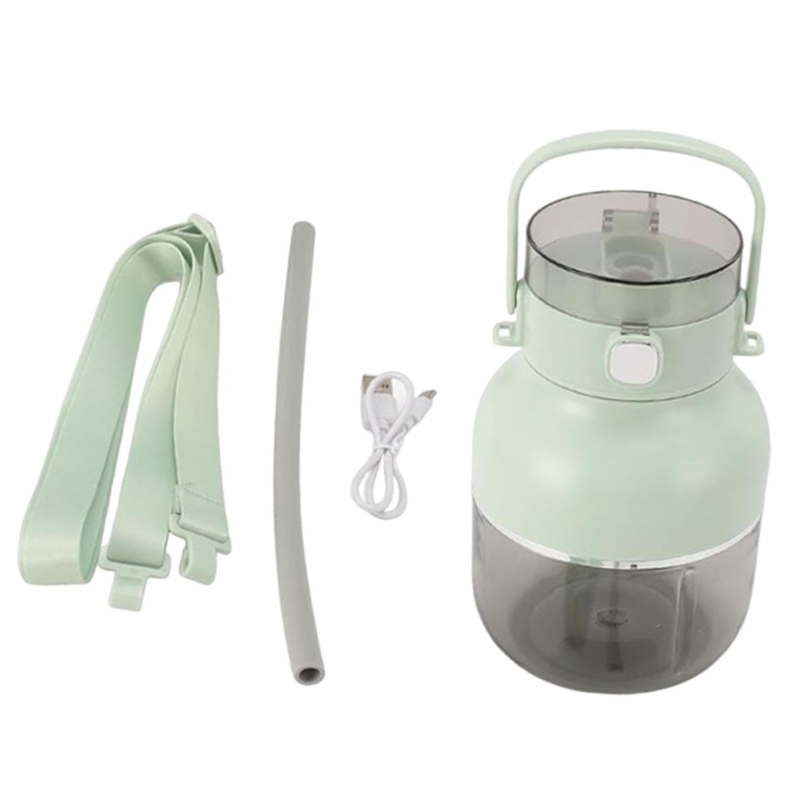 Portable Electric Blender Personal Juicer 500ml with Shoulder Strap USB C Charging for Fitness Mom Travel Lightweight 16x21cm- Green