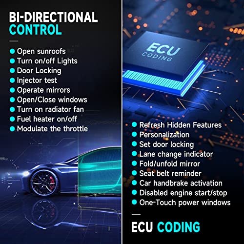 Ancel Ds700 Bidirectional Diagnostic Tool, Ecu Coding, All Systems Obd2 Scanner With 34 Reset Functions, Active Test, Key Matching, 2 Years Free Update,10 Inches Touch Screen,64G Storage #TOP1