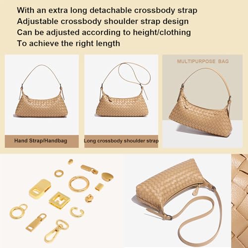 Image of Handbags Shoulder Bags for Women Small Bags Women's Woven Tote Bag Crossbody Handbag Travel Hand Bag Purse Hobo