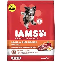 IAMS Proactive Health Adult Minichunks Dry Dog Food Lamb & Rice Recipe, 38.5 lb. Bag