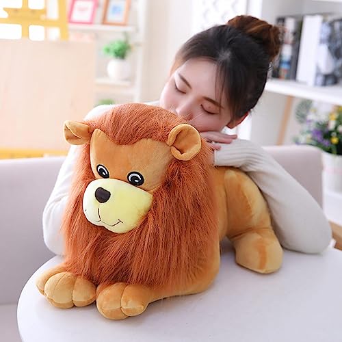 Image of Tickles Sleeping Jungle Lion Leo Soft Stuffed Plush Animal Toy for Kids Boys & Girls (Size: 30 cm Color: Brown)