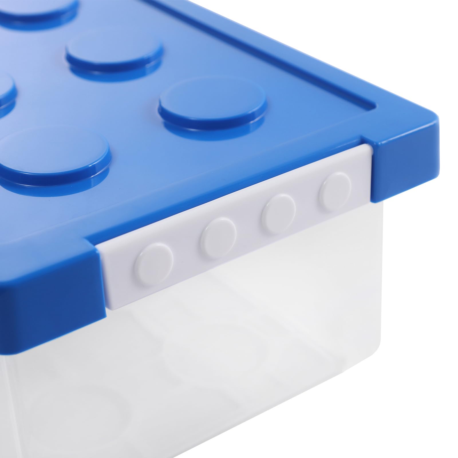 4er-Set Stapelbar Aufbewahrungsboxen mit Deckel I Transparente Sortierbox aus PP I Spielzeugkiste für Kinderzimmer, Steine & Kleinteile I Robust & Platzsparend I Aufbewahrungsbox Kinder (9L)