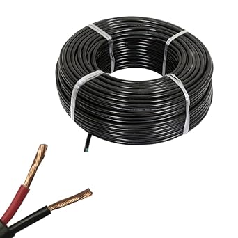 Drumstone 100ft 2-Core Copper Electrical Wire, 1mm Flexible Insulated Cable for Home, Industrial (Color Varies) Wire for Safety and Reliability
