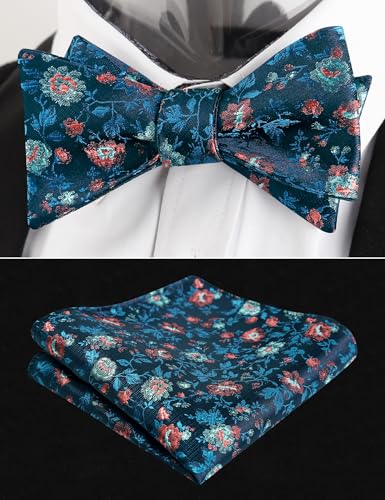 Image of Alizeal Mens 2pcs Floral Pattern Bow Tie Set