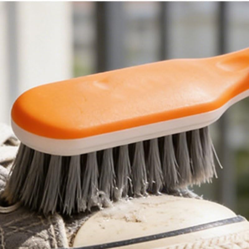 Nylon Black Silk Shoe Brush Long Handle for Household Use(Orange)