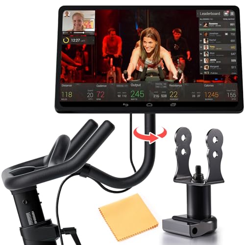 Zacro Peloton Bike Screen Swivel Mount 360 Degree Monitor Adapter Upgraded Height Adjustment & Rotate Screen Accessories (Not Compatible with Peloton Bike+)