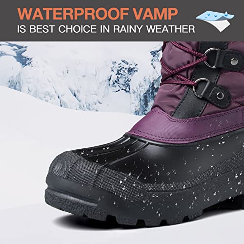 Mysoft Women'S Snow Boots Warm Insulated Faux Fur Lined Waterproof Mid-Calf Winter Boots thumb #3