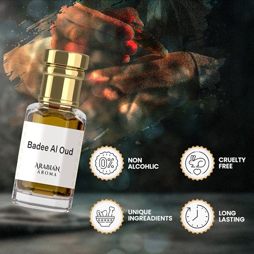 Image of Arabian Aroma Bin Saikh Attar | Luxurious Saffron, Rose & Oud Attar for Men Long Lasting Smell | Oil-Based 100% Perfume for Men | Roll On Itra Perfume | Ittar for Men (6ml)