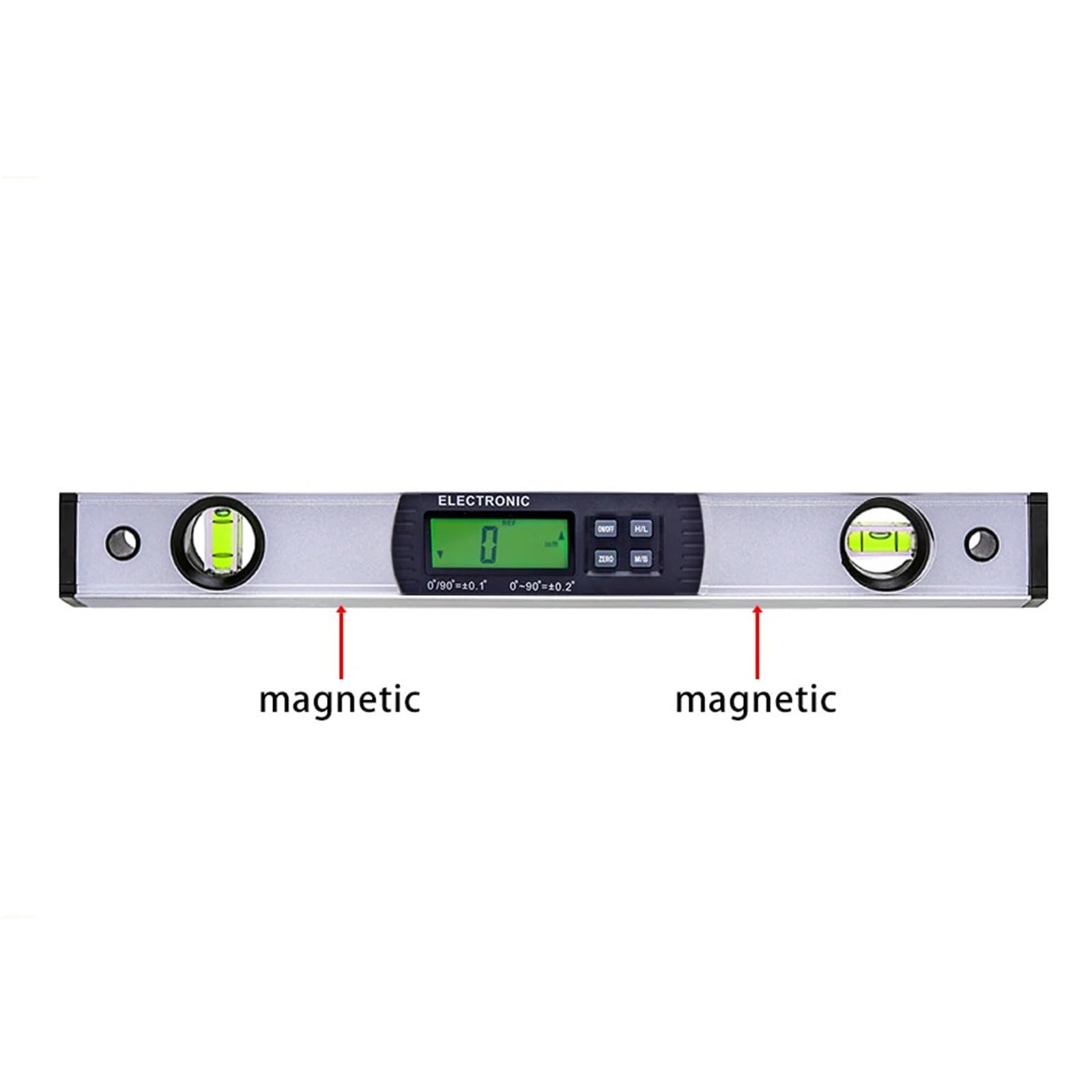 1 x cyfrowy kątomierz, kątomierz, elektroniczny, poziomica, 360 stopni, magnetyczny goniometr, kąt (400 mm z magnesem)