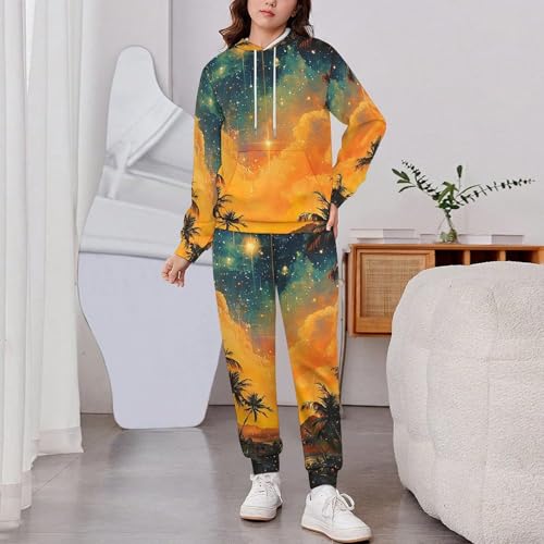 Boy Girl Clothes Outfits Kids Long Sleeve with Pants 2PCS Clothing Set, Tribal Hawaiian Retro Galaxy2