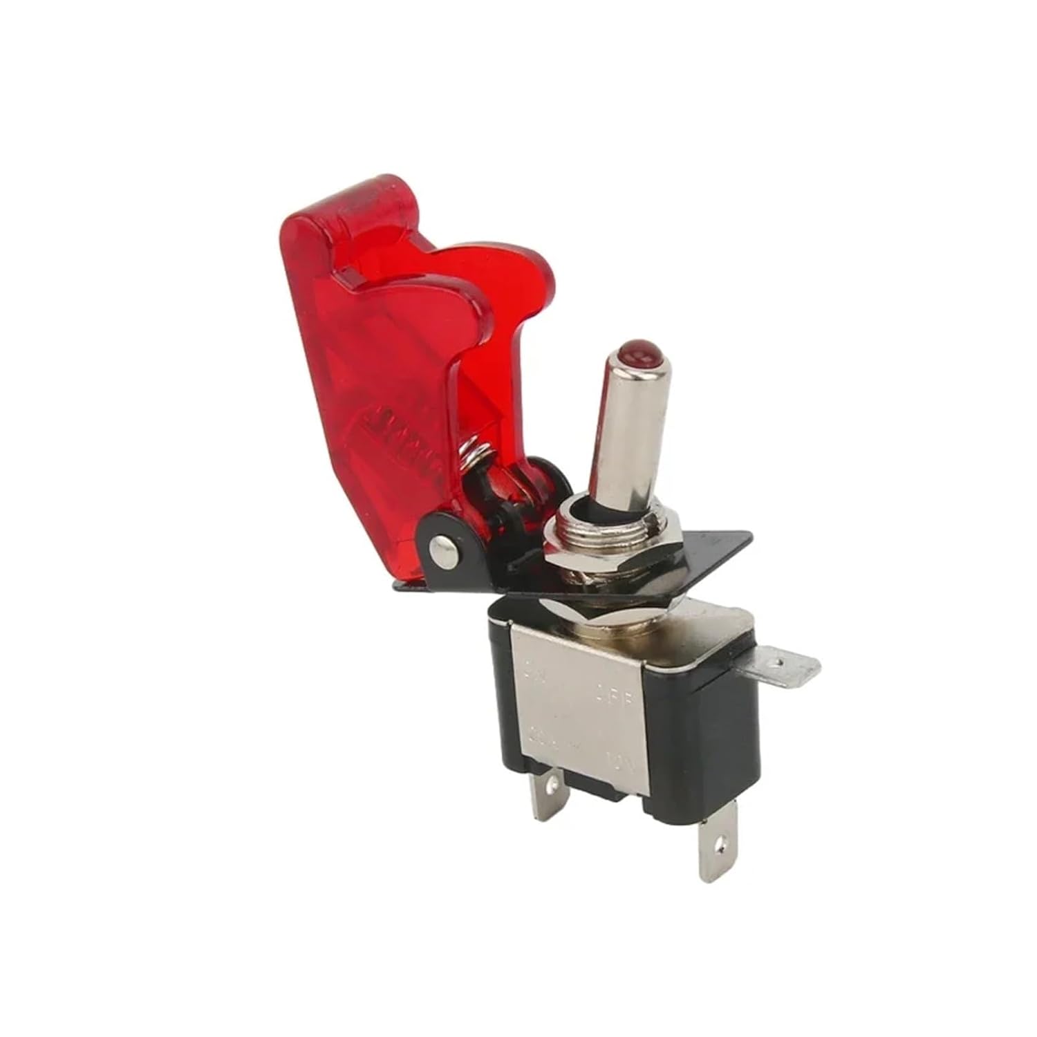 Auto Car Boat Truck Illuminated Led Toggle Switch with Aircraft Flip Up Cover Guard 12V20A Transparent(Orange)
