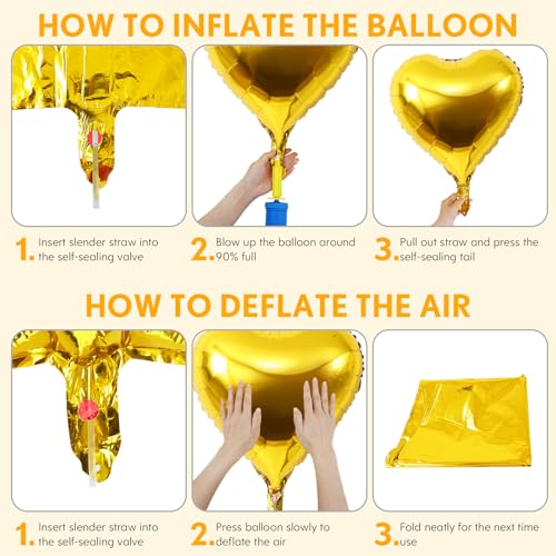 Image of Friendsgiving Balloons Friends Giving Party Decorations 16 Inches Tall Gold Heart Friendsgiving Foil Mylar Balloon Letter Banner for Fall Theme Thanksgiving Friends Party Backdrop Supplies