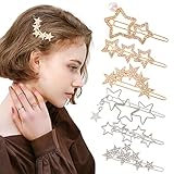 Star Hair Clips 6PCS Star Hair Barrettes Star Hair Pins Non-slip Metal Hair Clips Rhinestone Hair Cl