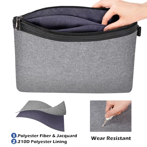 ECHSRT Pasta organizadora de documentos para viagens, bolsa de documentos com zíper para homens e mu