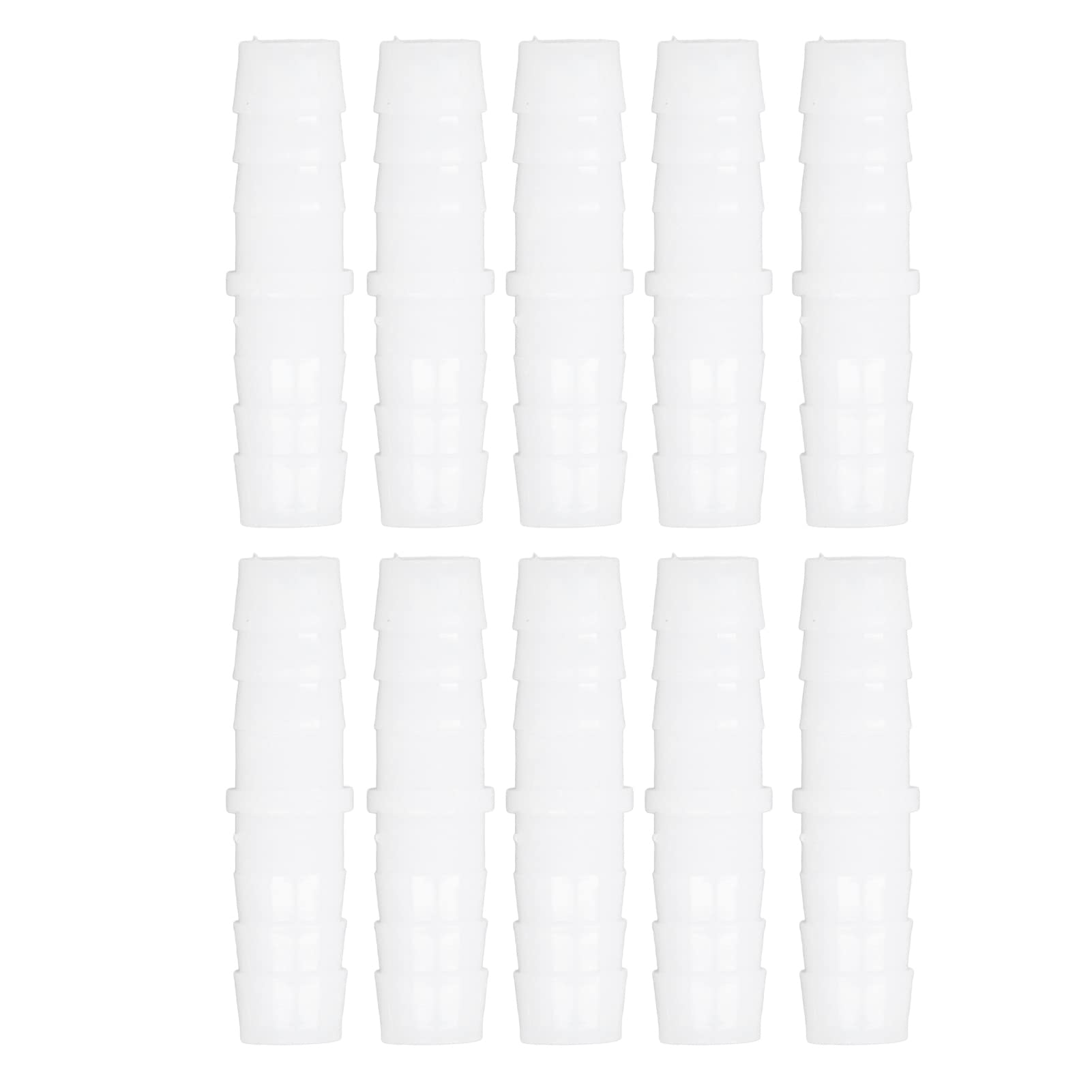 Tissting 10Pcs Plastic Hose Barb Fitting,6mm,9mm,12mm,14mm Straight Equal Barbed Splicer Mender Joint Union Adapter Fitting (12-12mm Direct)