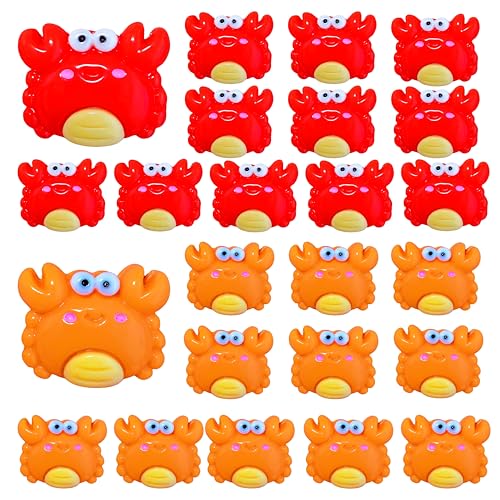 EVDERS 50Pcs Mini Resin Crab Bulk Miniature Tiny Resin Crab