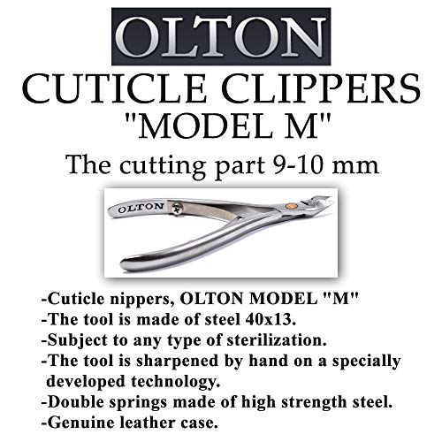 Olton Set 3In1: Cuticle Nippers Model M, 9-12Mm + Cuticle Scissors, 100Mm + Pusher, Double-Sided Manicure Scapula (Handmade Professional Manicure Pedicure Tool) Save 15$ #TOP3