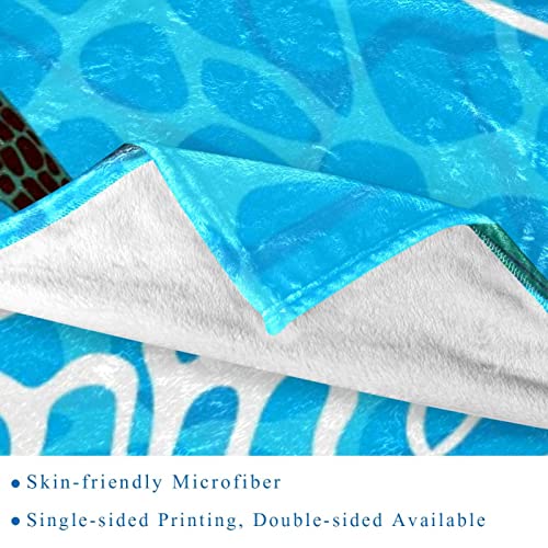 Couverture tortue de mer tropicale 150x130 cm douce pour lit et canapé