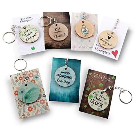 Logbuch-Verlag 7 kleine Geschenke Gäste Glücksbringer Sprüche Freunde Kinder Gastgeschenke Geburtstag Holz Cover